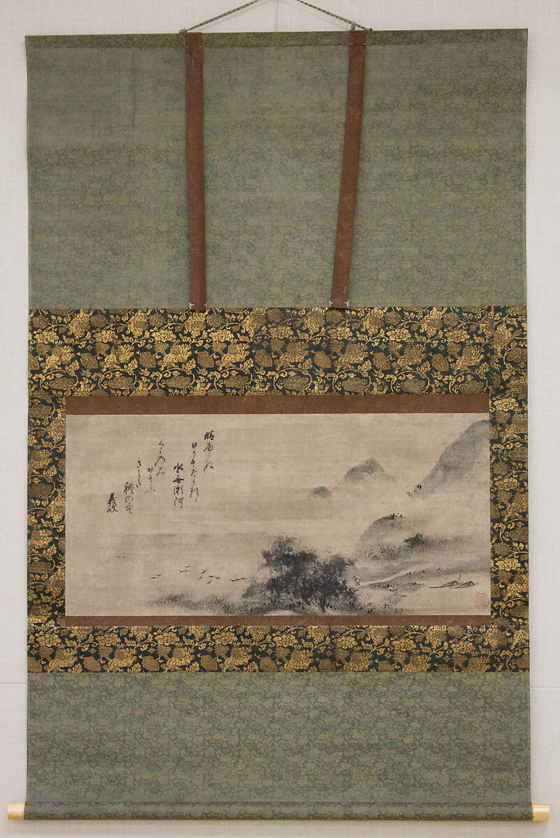 Rainy Landscape, Attributed to Sōami (Japanese, died 1525), Hanging scroll; ink on paper, Japan