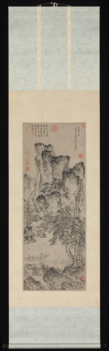 Farewell by a Stream on a Clear Day, Zhao Yuan (Chinese, active ca. 1350–75), Hanging scroll; ink on paper, China