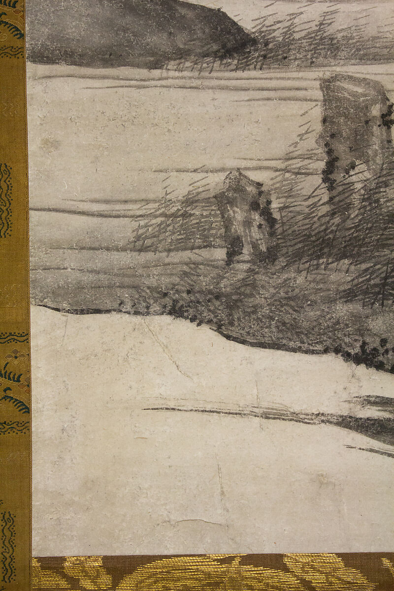 Landscape in the Moonlight, Attributed to Yōgetsu (Japanese, active 1521–1530), Hanging scroll; ink on paper, Japan