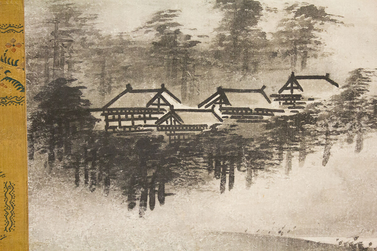 Landscape in the Moonlight, Attributed to Yōgetsu (Japanese, active 1521–1530), Hanging scroll; ink on paper, Japan