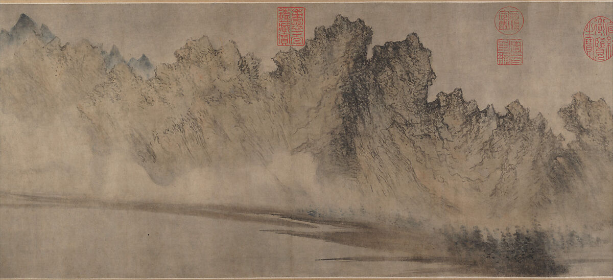 Cloudy Mountains, Fang Congyi (Chinese, ca. 1301–ca. 1392), Handscroll; ink and color on paper, China 