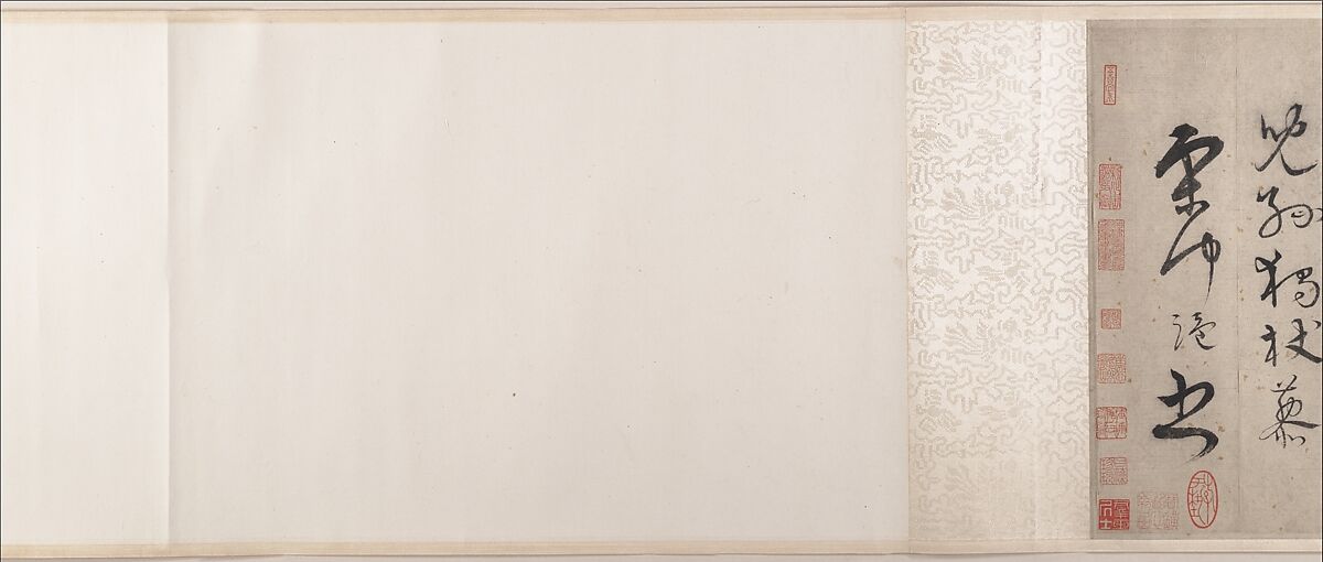 Poem on retirement, Song Ke (Chinese, 1327–1387), Handscroll; ink on gold-flecked paper, China