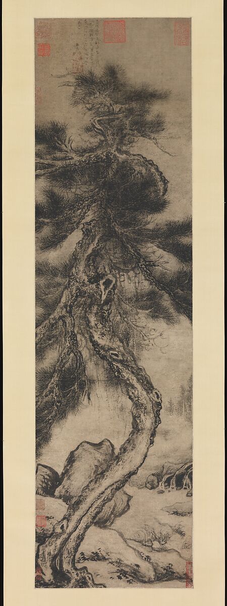Dragon pine, Wu Boli (Chinese, active late 14th–early 15th century), Hanging scroll; ink on paper, China 
