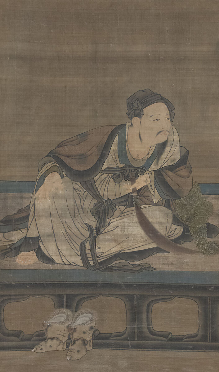 Portrait of Vimalakirti, Unidentified artist, Hanging scroll; ink and color on silk, China 