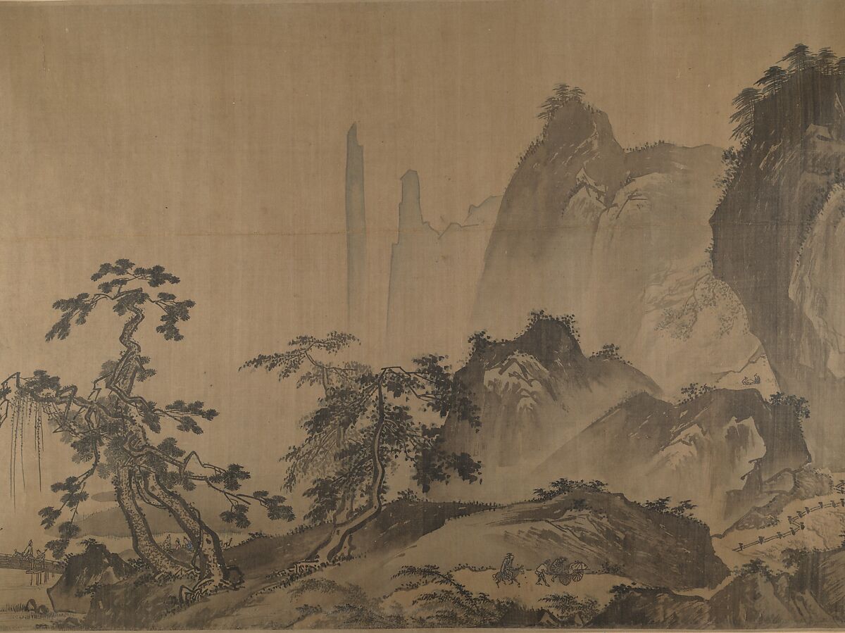 Second half of Ten Thousand Li of the Yangzi River, Unidentified artist  , fake signature of Xia Gui (active ca. 1195–1230), Handscroll; ink and color on silk, China