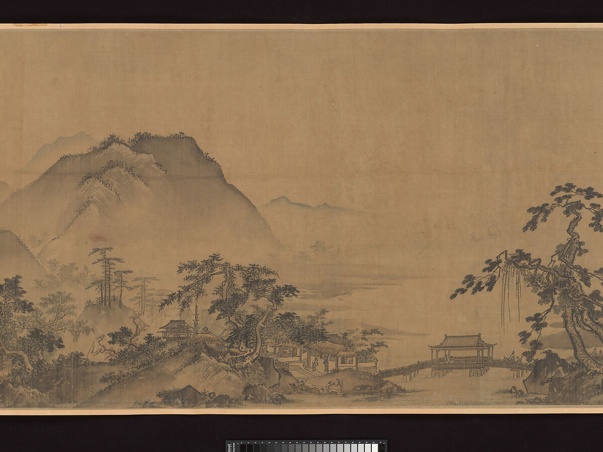Second half of Ten Thousand Li of the Yangzi River, Unidentified artist  , fake signature of Xia Gui (active ca. 1195–1230), Handscroll; ink and color on silk, China