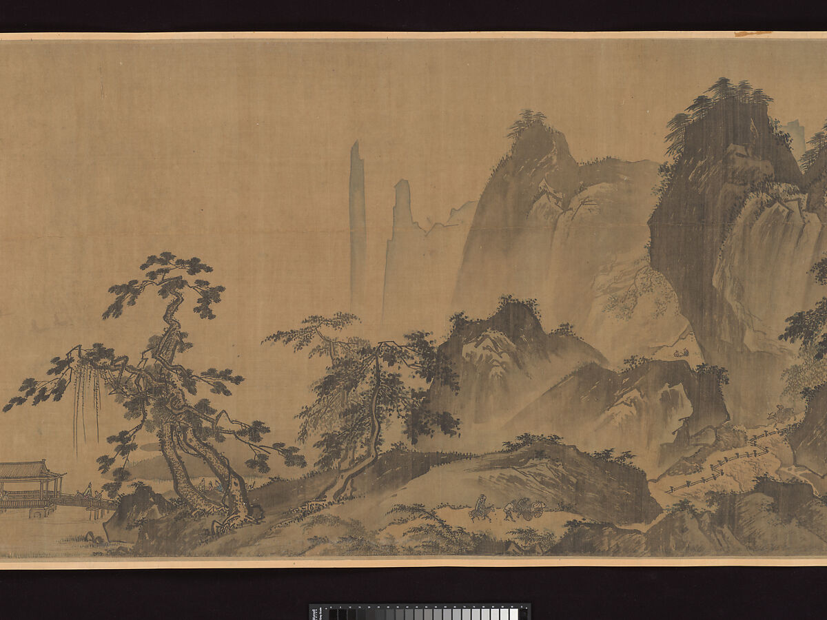Second half of Ten Thousand Li of the Yangzi River, Unidentified artist  , fake signature of Xia Gui (active ca. 1195–1230), Handscroll; ink and color on silk, China