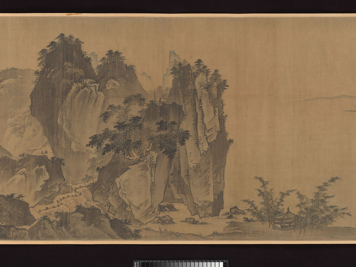 Second half of Ten Thousand Li of the Yangzi River, Unidentified artist  , fake signature of Xia Gui (active ca. 1195–1230), Handscroll; ink and color on silk, China