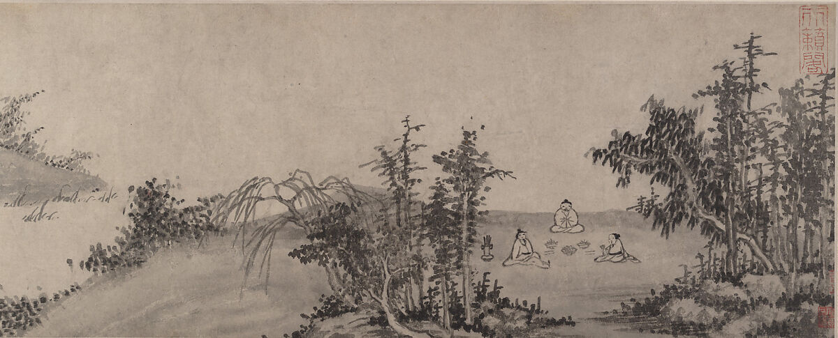 Drinking and Composing Poetry, Yao Shou  Chinese, Handscroll; ink on paper, China