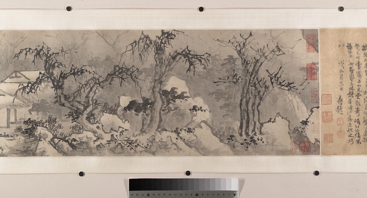 Winter landscape, Attributed to Jiang Song (Chinese, first half 16th century), Handscroll; ink and color on paper, China