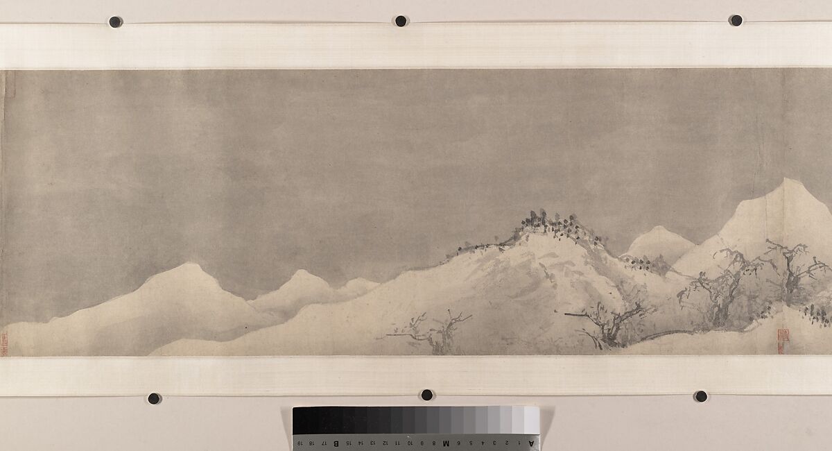 Winter landscape, Attributed to Jiang Song (Chinese, first half 16th century), Handscroll; ink and color on paper, China