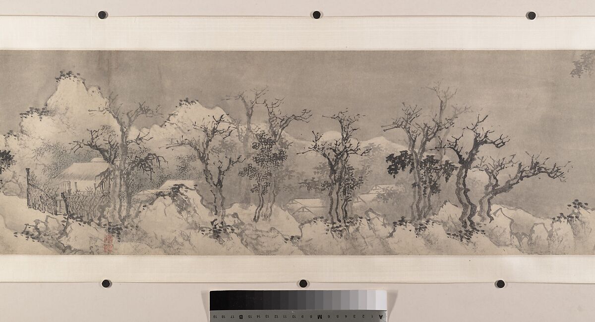 Winter landscape, Attributed to Jiang Song (Chinese, first half 16th century), Handscroll; ink and color on paper, China