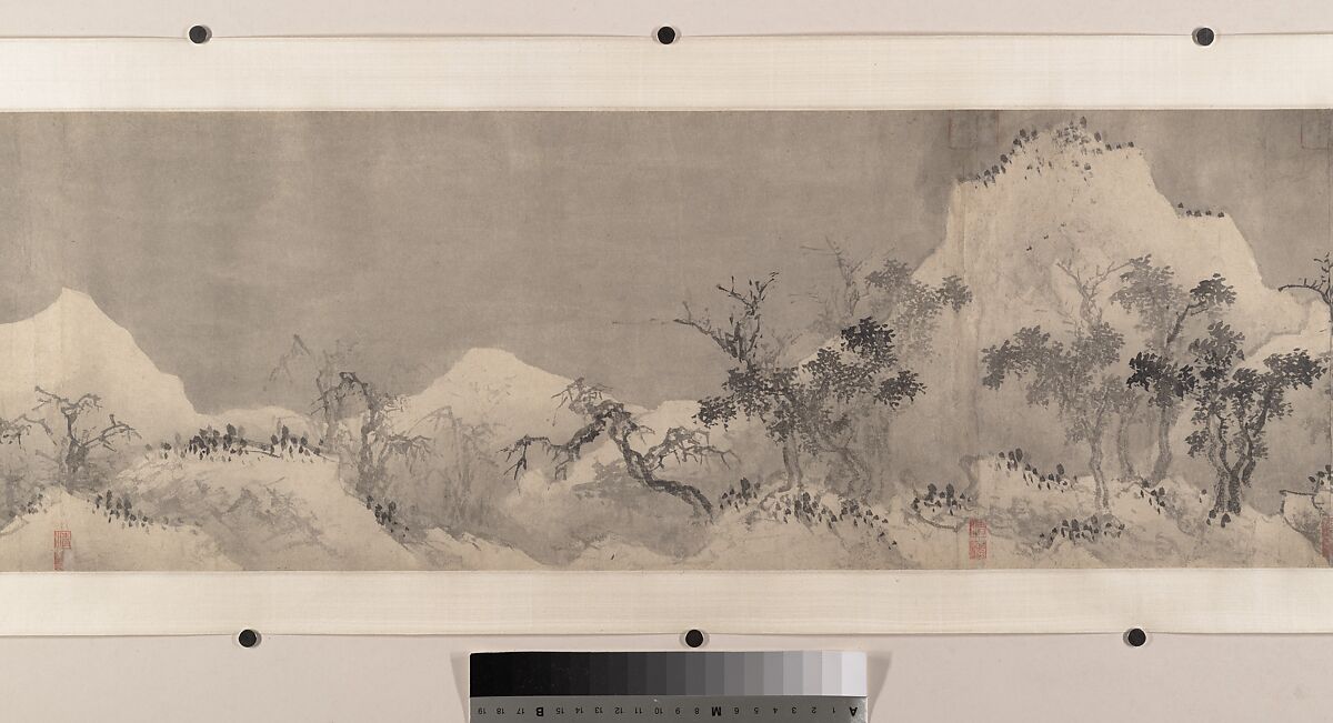 Winter landscape, Attributed to Jiang Song (Chinese, first half 16th century), Handscroll; ink and color on paper, China