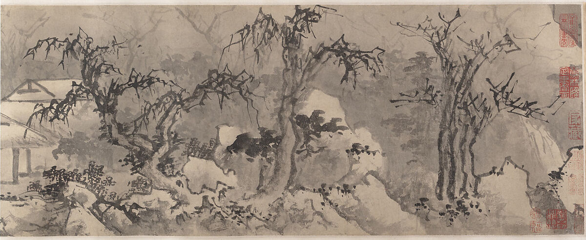 Winter landscape, Attributed to Jiang Song (Chinese, first half 16th century), Handscroll; ink and color on paper, China 