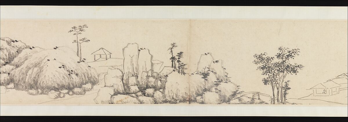 Autumn Colors among Streams and Mountains, Shen Zhou (Chinese, 1427–1509), Handscroll; ink on paper, China