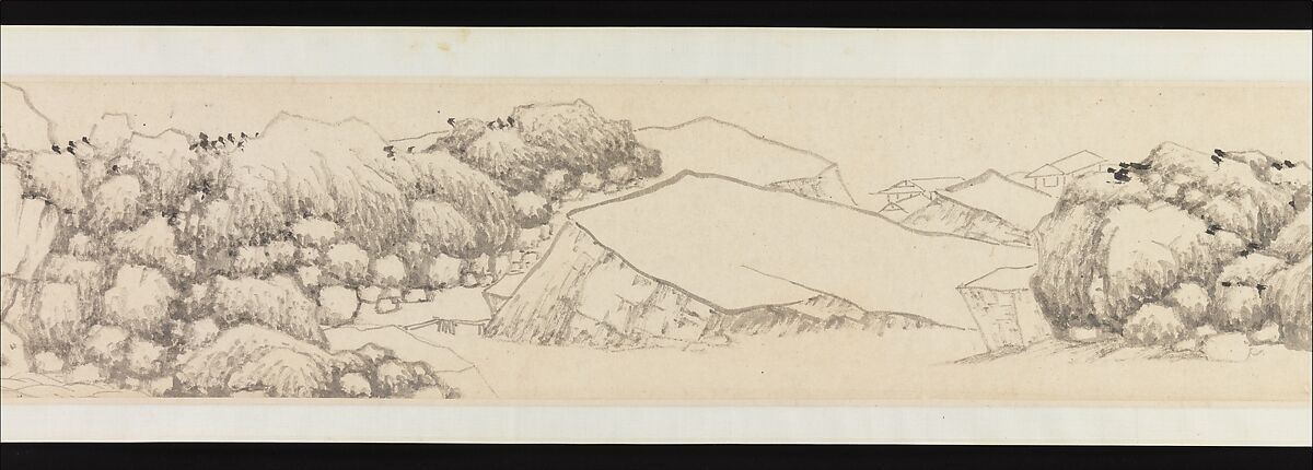 Autumn Colors among Streams and Mountains, Shen Zhou (Chinese, 1427–1509), Handscroll; ink on paper, China