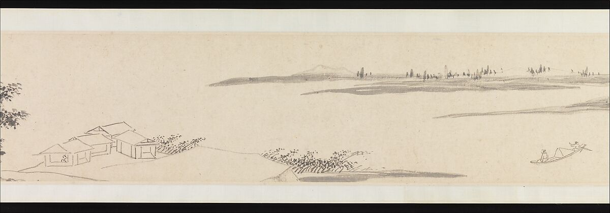 Autumn Colors among Streams and Mountains, Shen Zhou (Chinese, 1427–1509), Handscroll; ink on paper, China