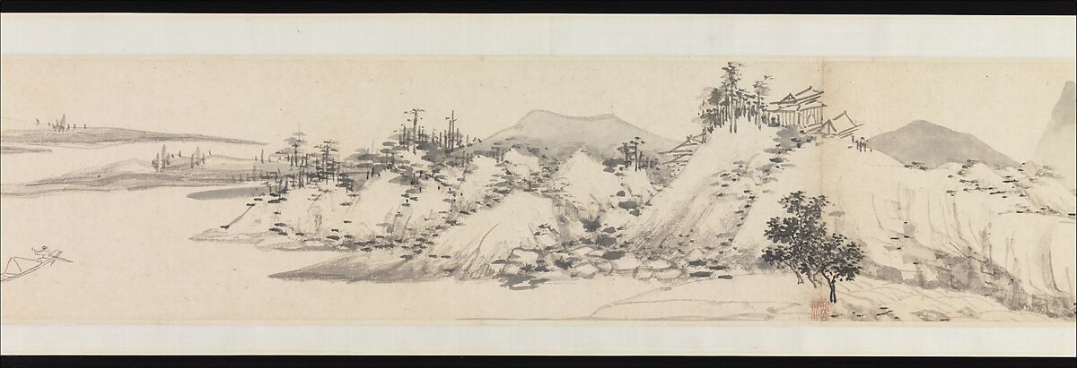 Autumn Colors among Streams and Mountains, Shen Zhou (Chinese, 1427–1509), Handscroll; ink on paper, China