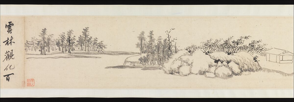 Autumn Colors among Streams and Mountains, Shen Zhou (Chinese, 1427–1509), Handscroll; ink on paper, China