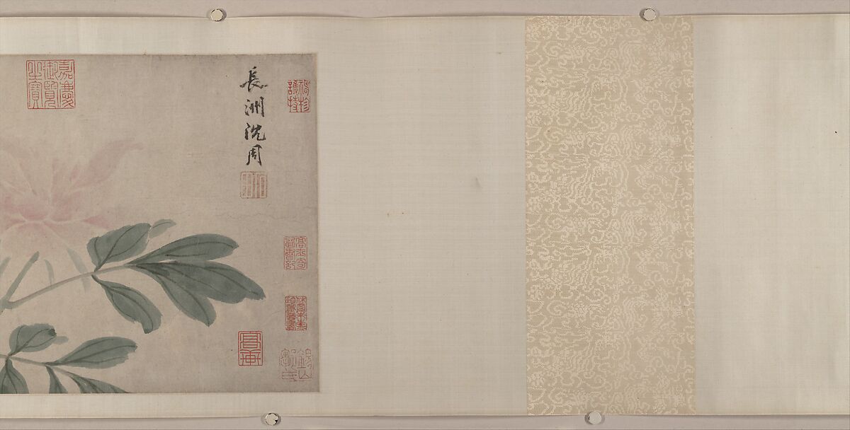Flowers of the Four Seasons, Shen Zhou (Chinese, 1427–1509), Handscroll; ink and color on paper, China