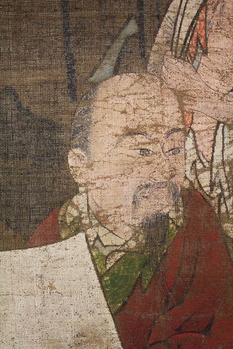 Seven Sages of the Bamboo Grove, Hanging scroll; ink and color on silk, Japan