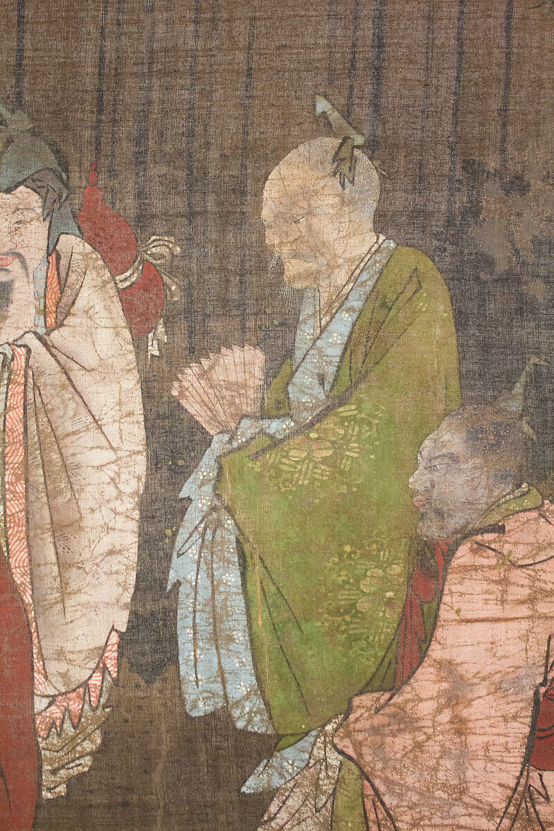 Seven Sages of the Bamboo Grove, Hanging scroll; ink and color on silk, Japan