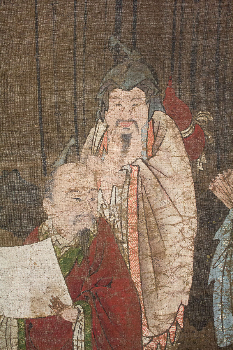 Seven Sages of the Bamboo Grove, Hanging scroll; ink and color on silk, Japan