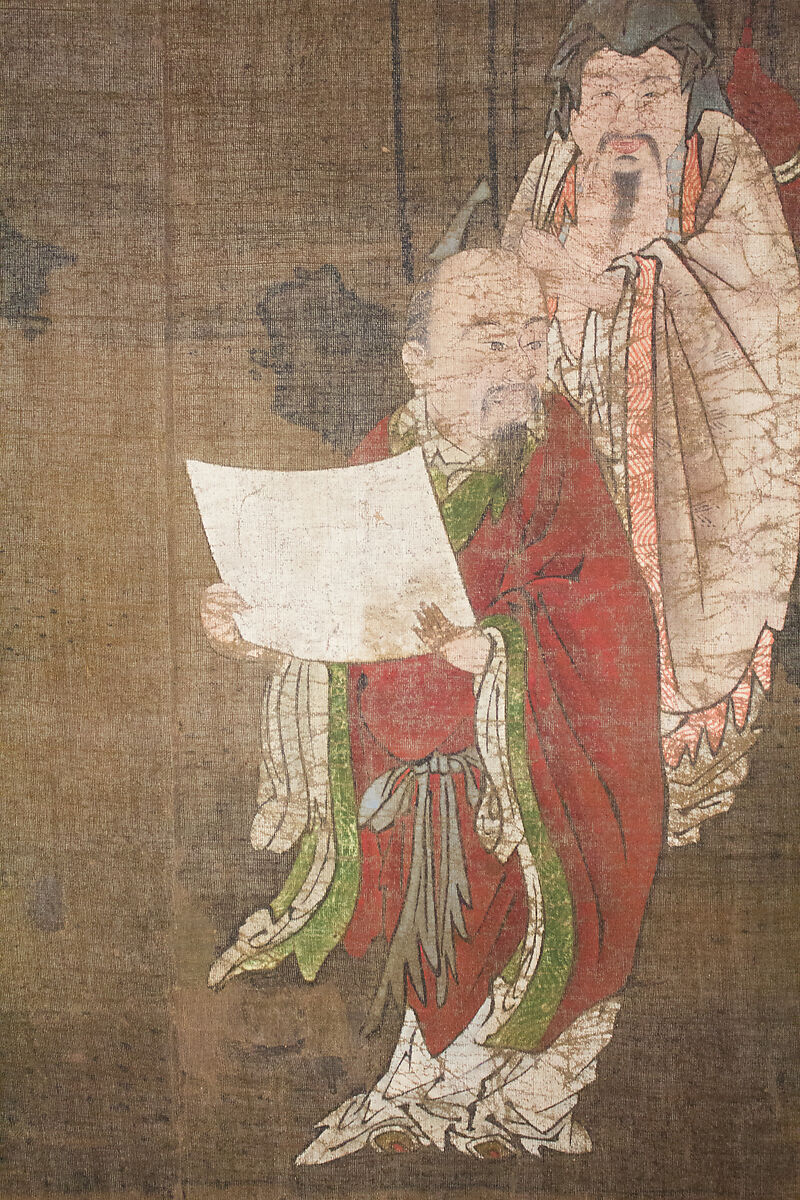 Seven Sages of the Bamboo Grove, Hanging scroll; ink and color on silk, Japan