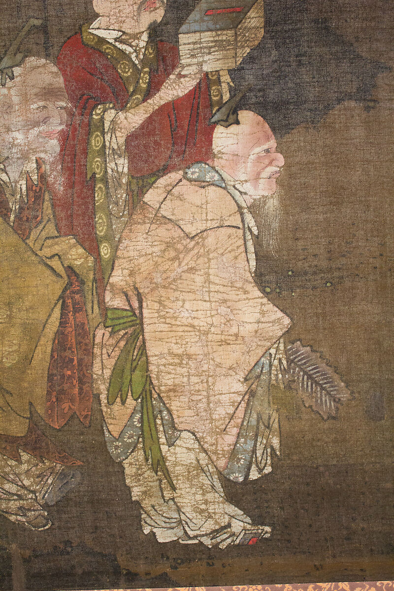 Seven Sages of the Bamboo Grove, Hanging scroll; ink and color on silk, Japan