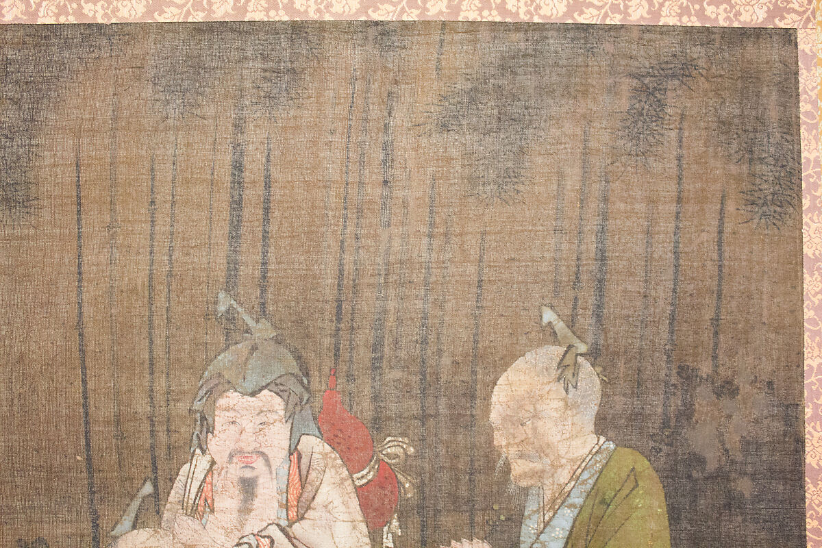 Seven Sages of the Bamboo Grove, Hanging scroll; ink and color on silk, Japan