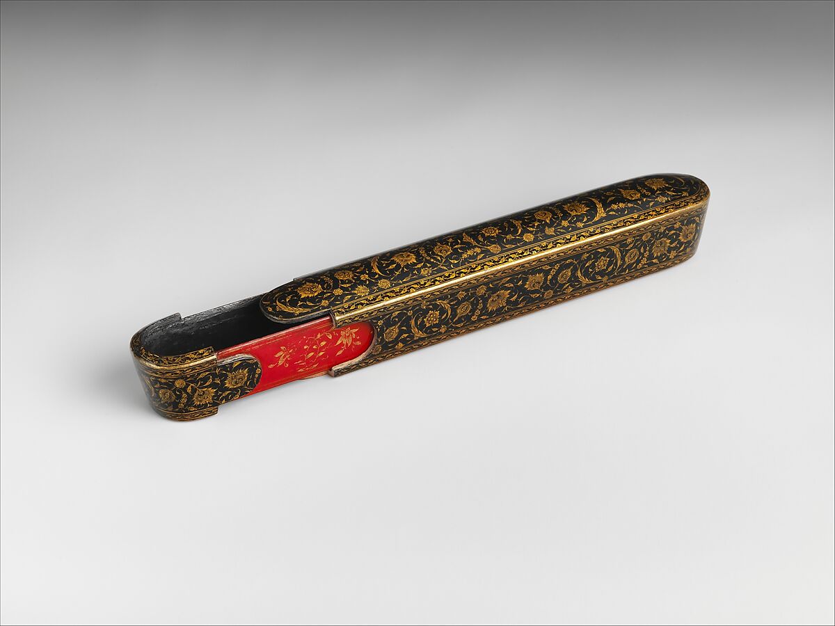 Pen Box (Qalamdan), Papier-maché; painted, gilded, and lacquered
