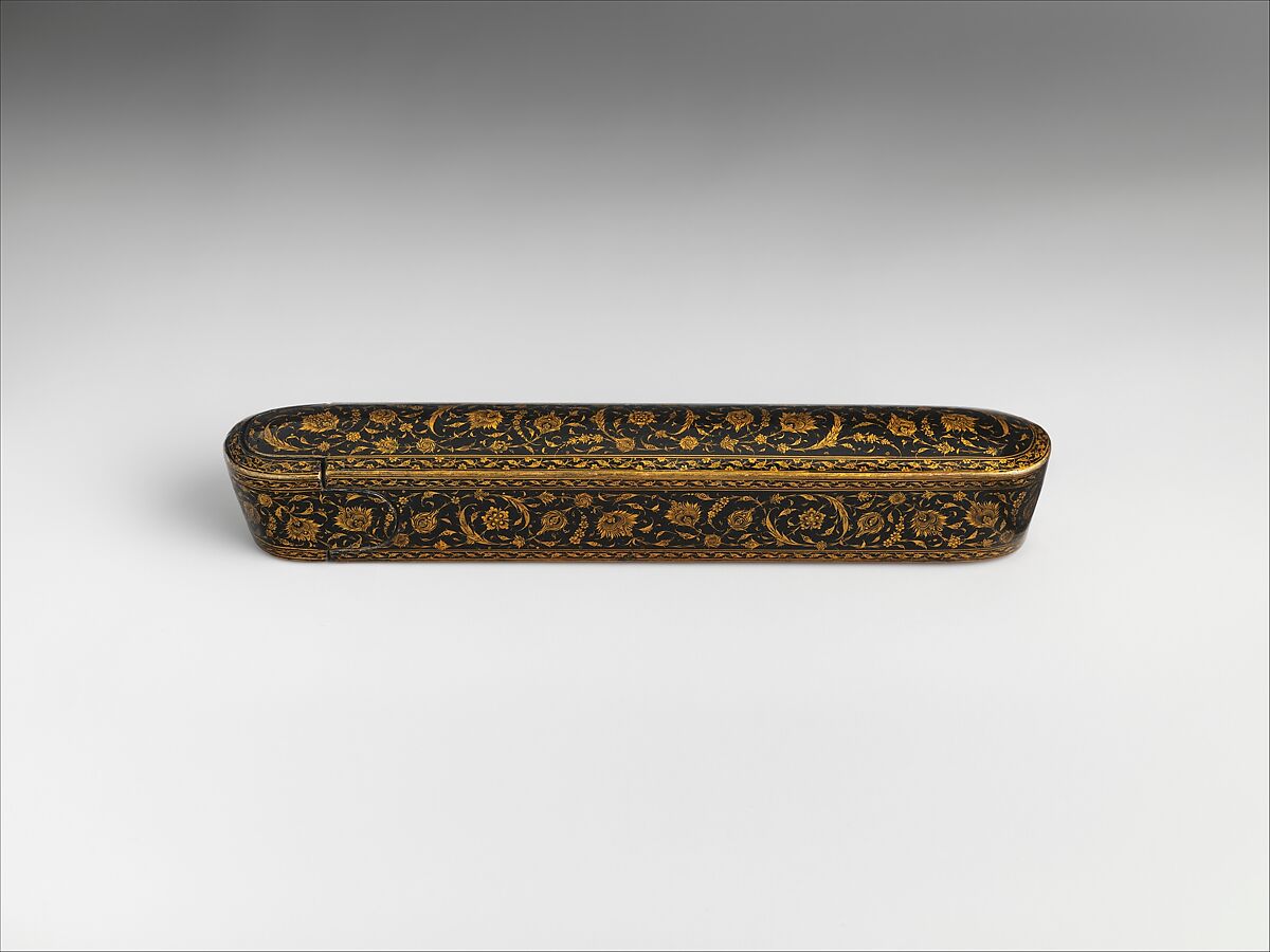 Pen Box (Qalamdan), Papier-maché; painted, gilded, and lacquered