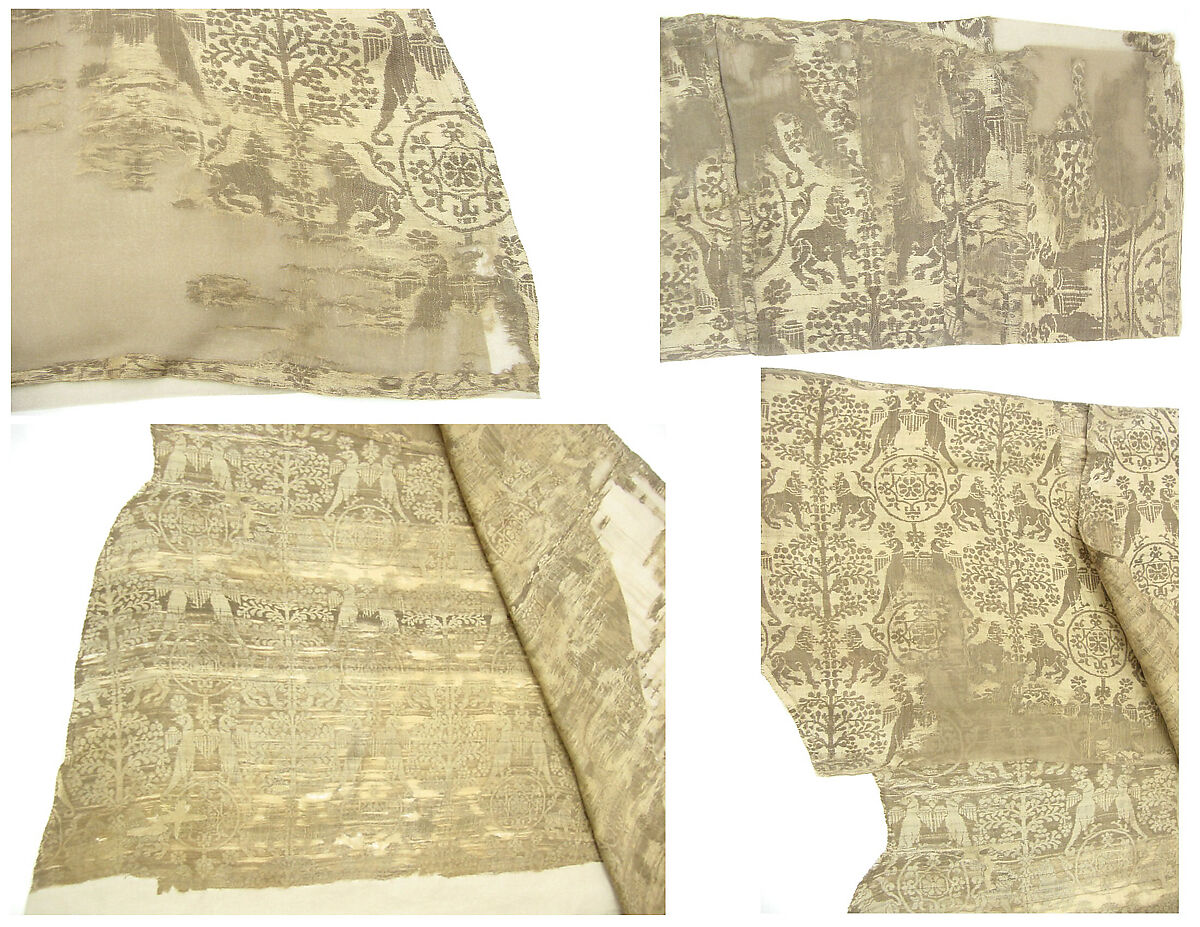 Riding Coat, Silk; weft-faced compound twill (samite)