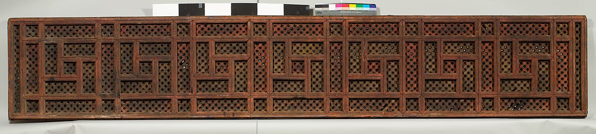 Screen, Wood; turned, carved, and painted