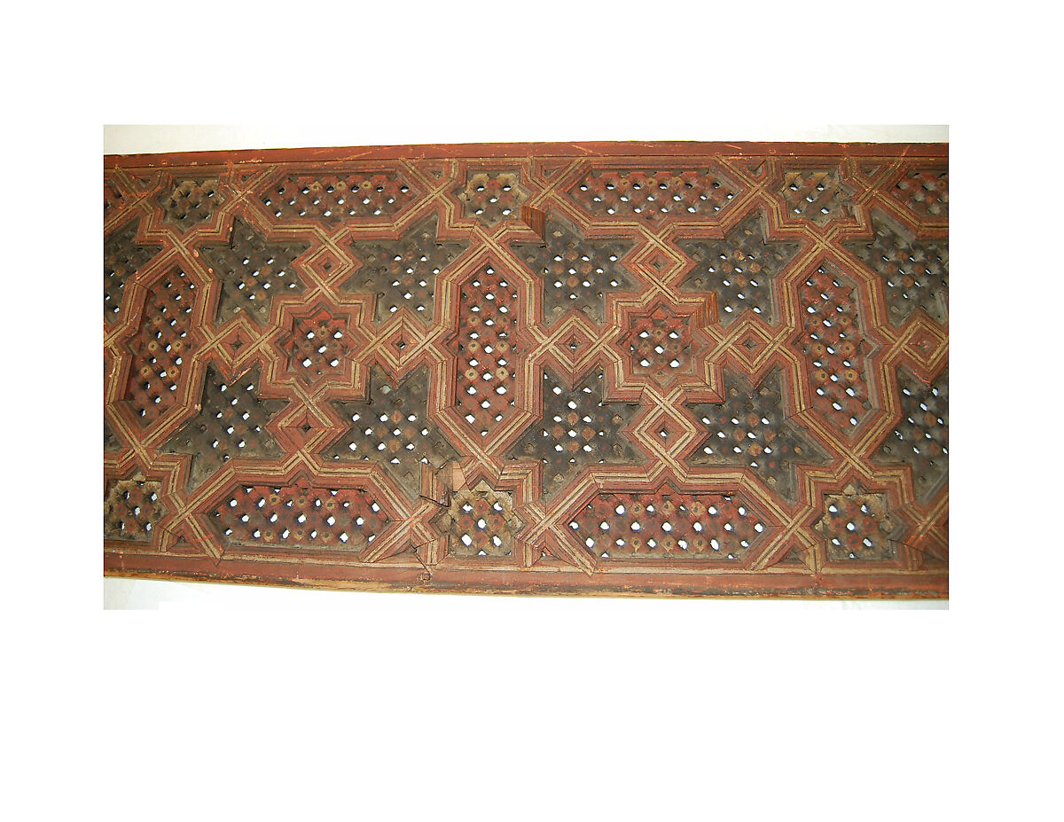 Screen, Wood; turned, carved, and painted