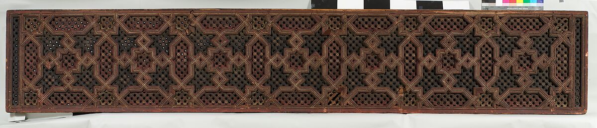 Screen, Wood; turned, carved, and painted 