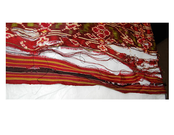 Sari (Patola), Silk, metal wrapped thread; plain weave, resist dyed (double ikat)