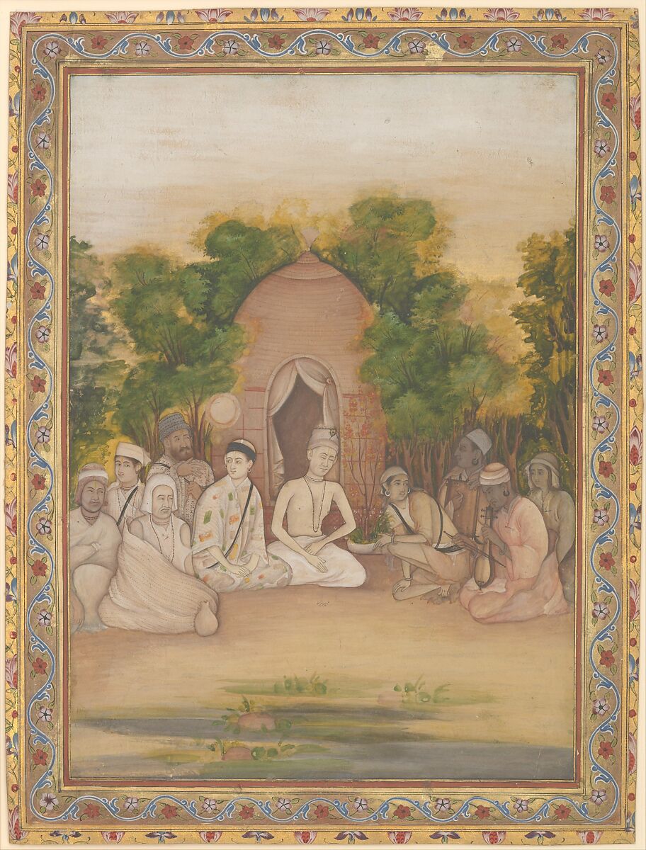 A Gathering of Holy Men of Different Faiths, Mir Kalan Khan (active ca. 1730–75), Opaque watercolor and gold on paper 