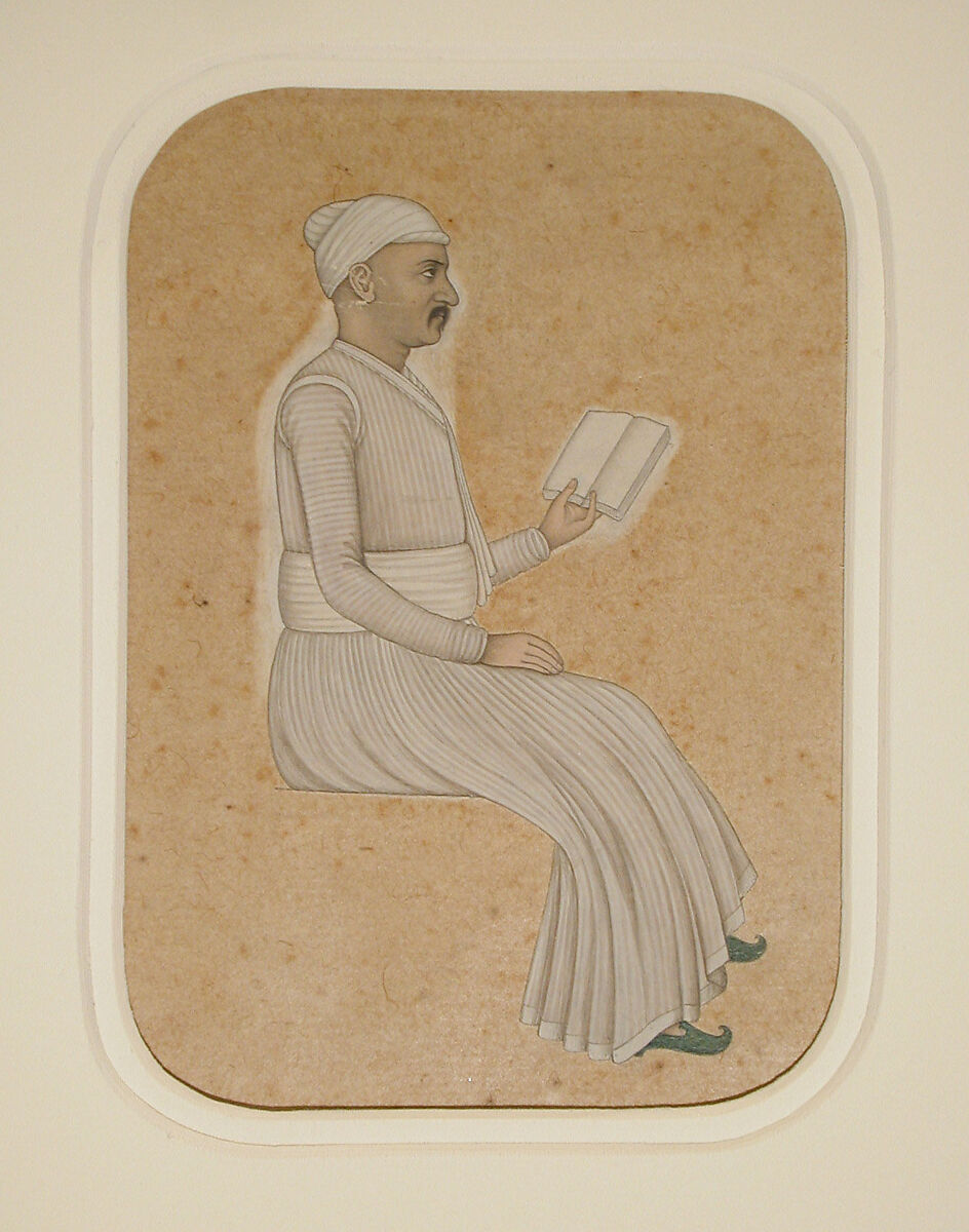 A Nobleman Reading, Opaque watercolor on paper