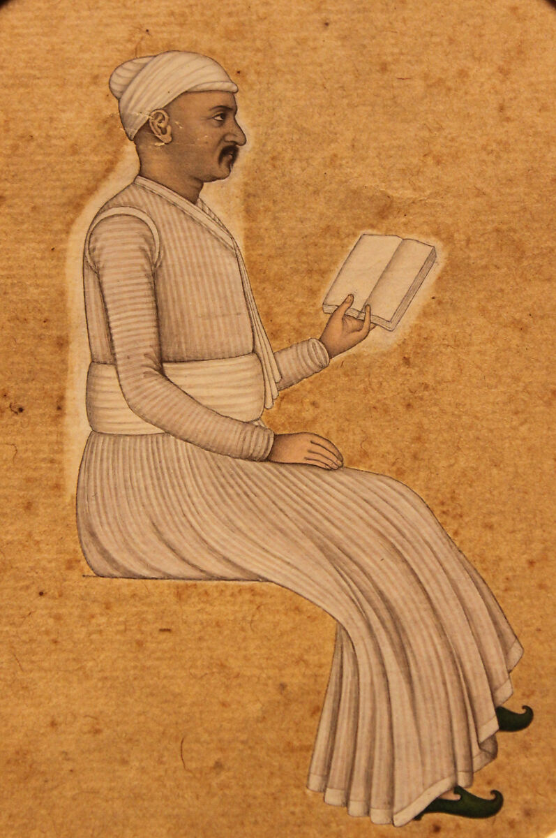 A Nobleman Reading, Opaque watercolor on paper