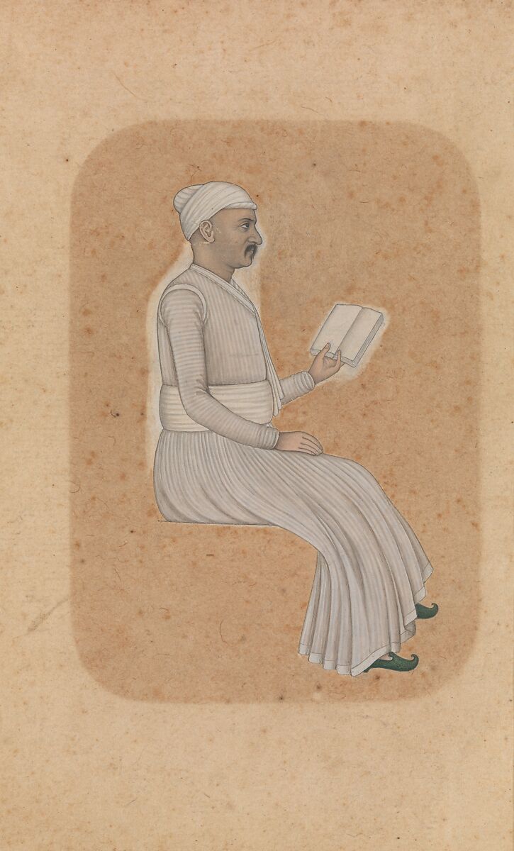 A Nobleman Reading, Opaque watercolor on paper 