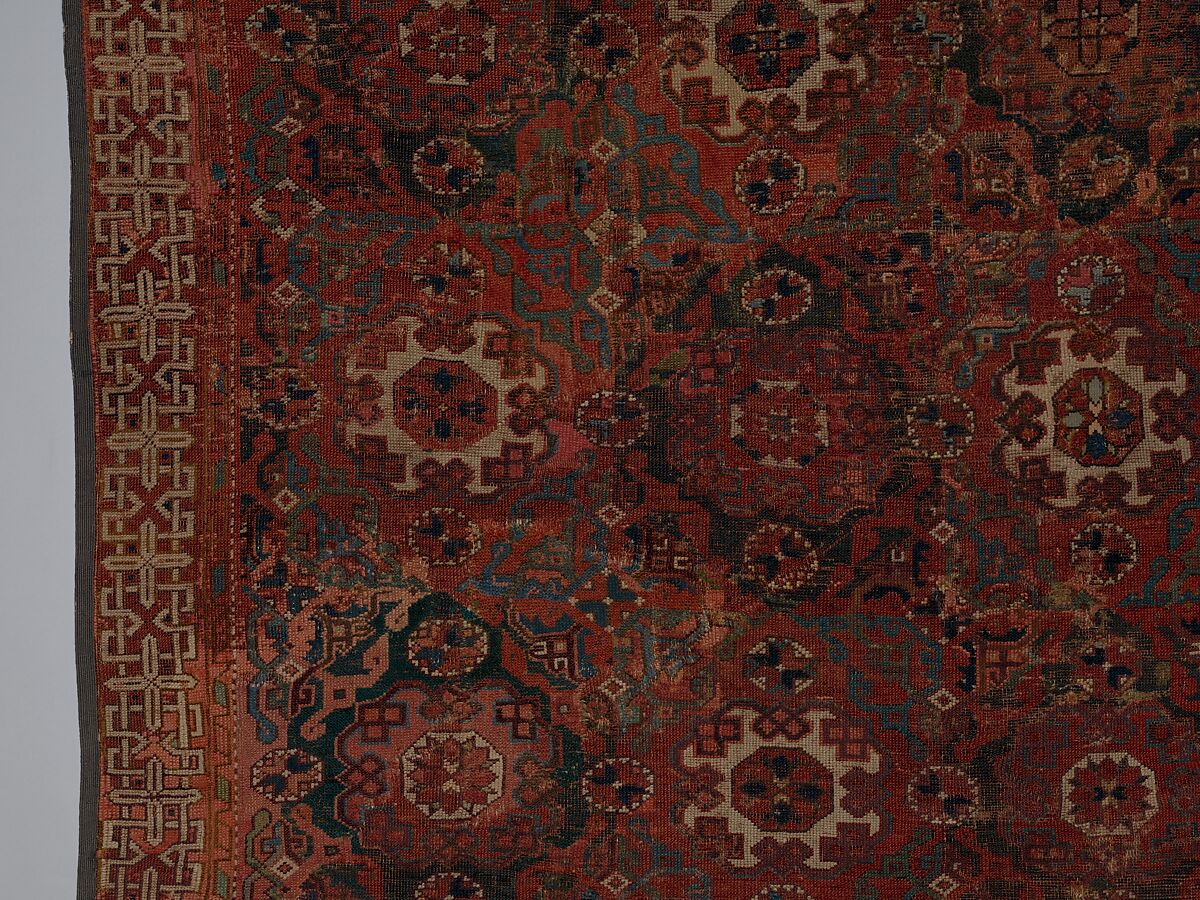 'Holbein' Carpet, Wool; symmetrically (?) knotted pile