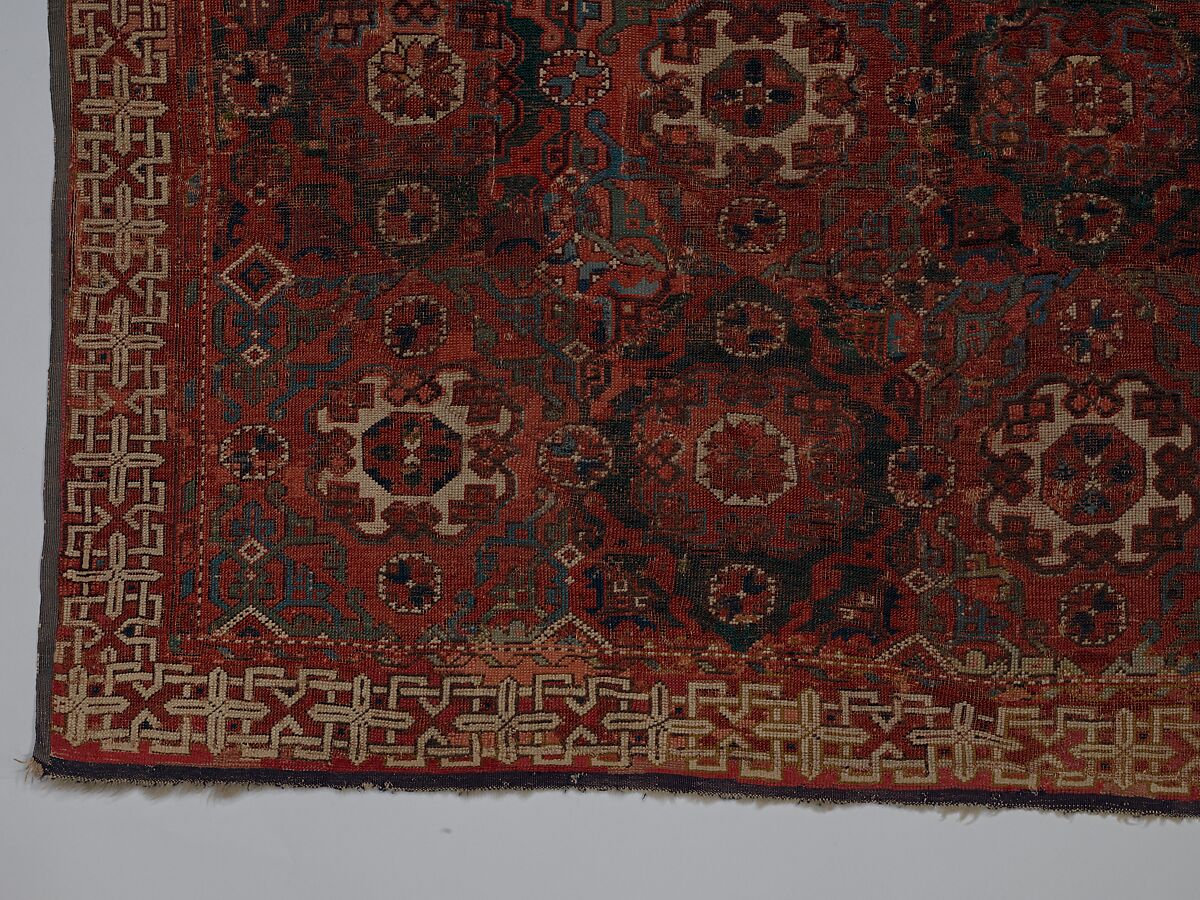 'Holbein' Carpet, Wool; symmetrically (?) knotted pile