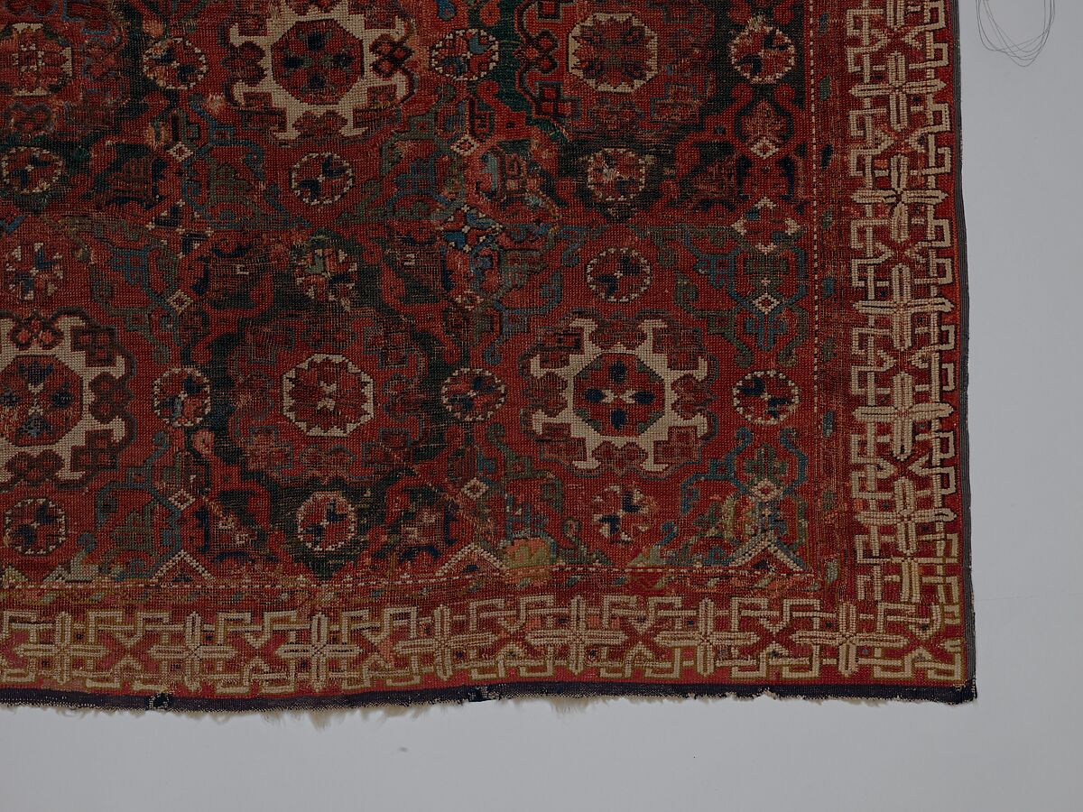 'Holbein' Carpet, Wool; symmetrically (?) knotted pile