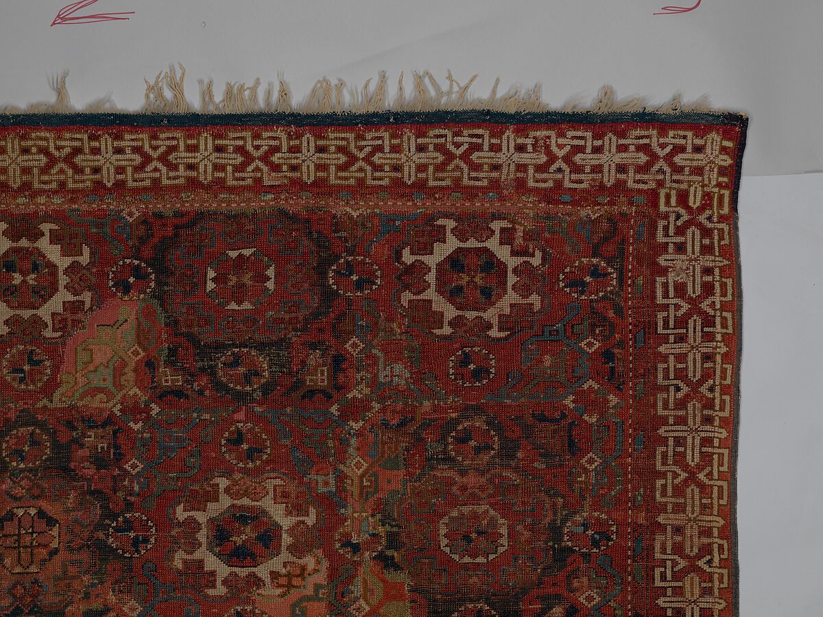 'Holbein' Carpet, Wool; symmetrically (?) knotted pile