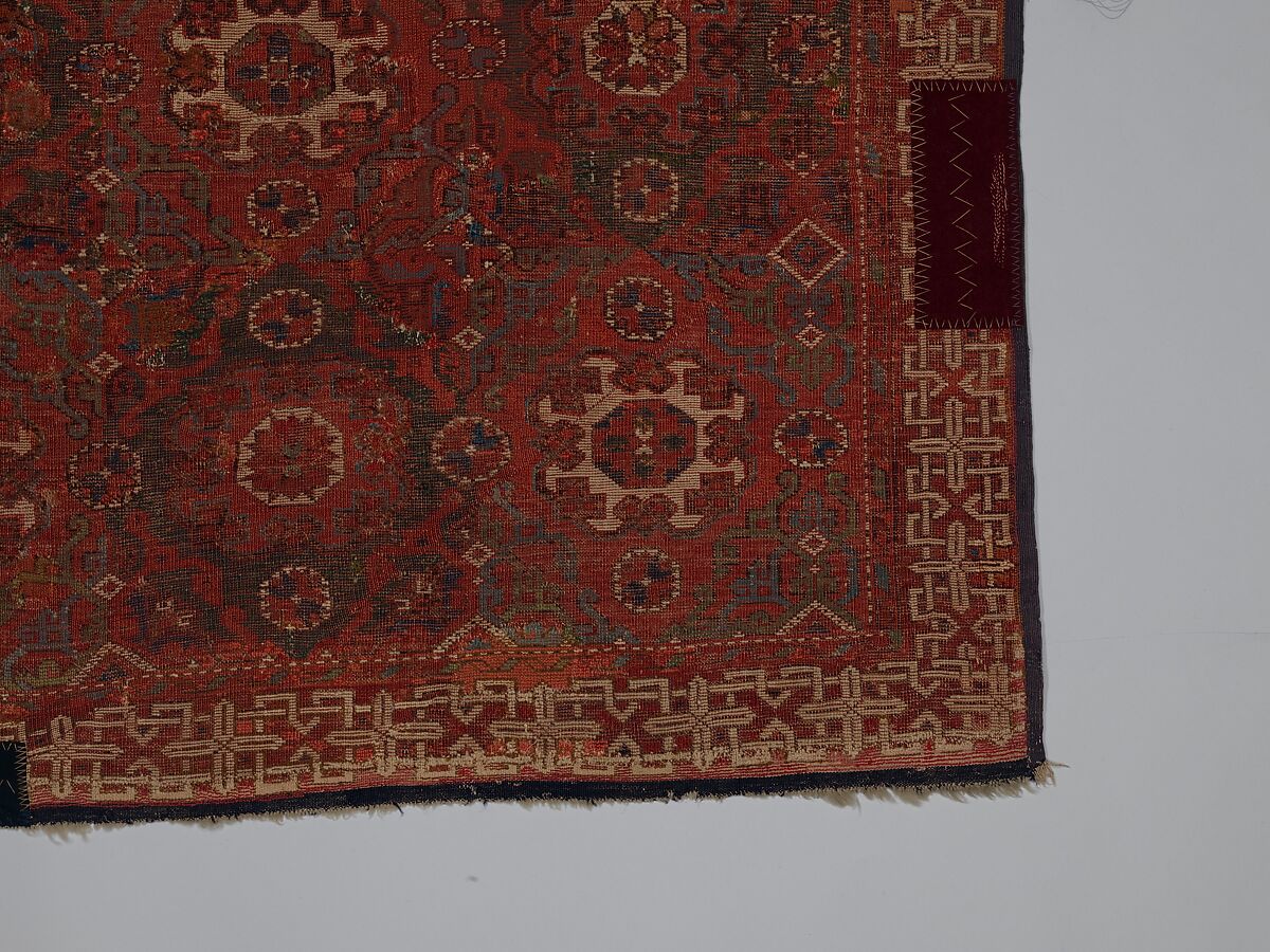 'Holbein' Carpet, Wool; symmetrically (?) knotted pile