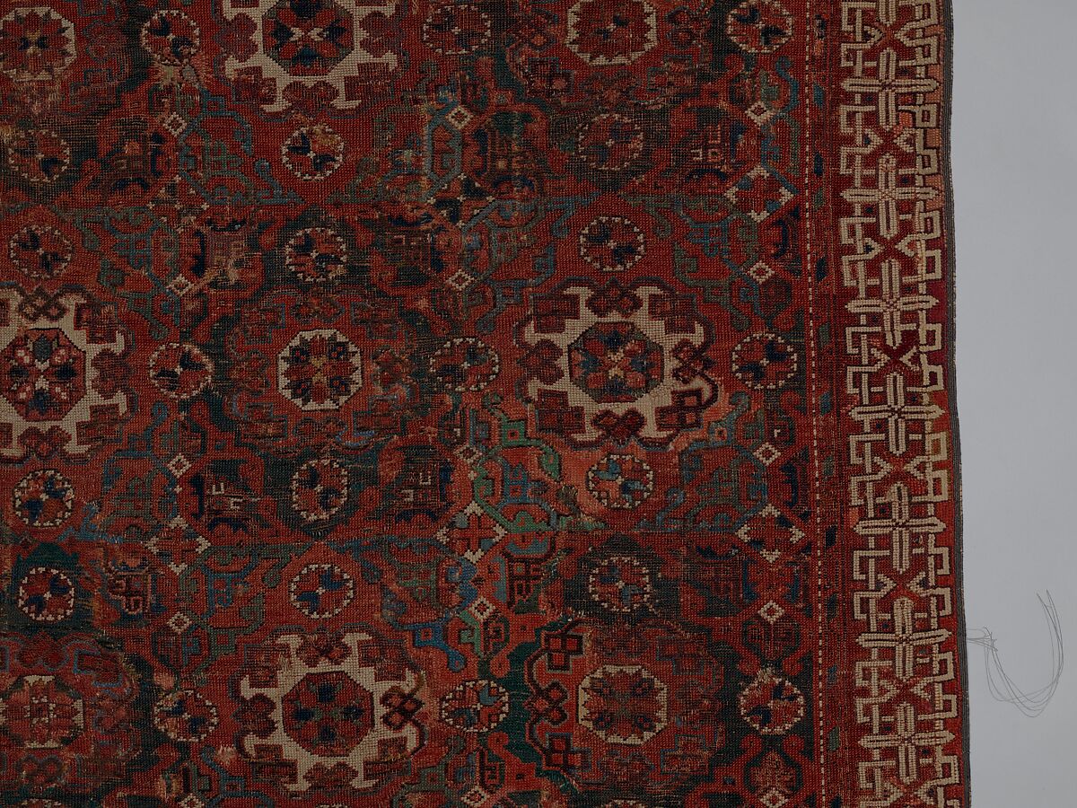 'Holbein' Carpet, Wool; symmetrically (?) knotted pile