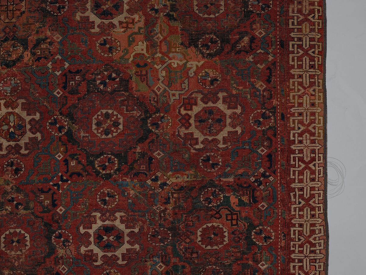 'Holbein' Carpet, Wool; symmetrically (?) knotted pile