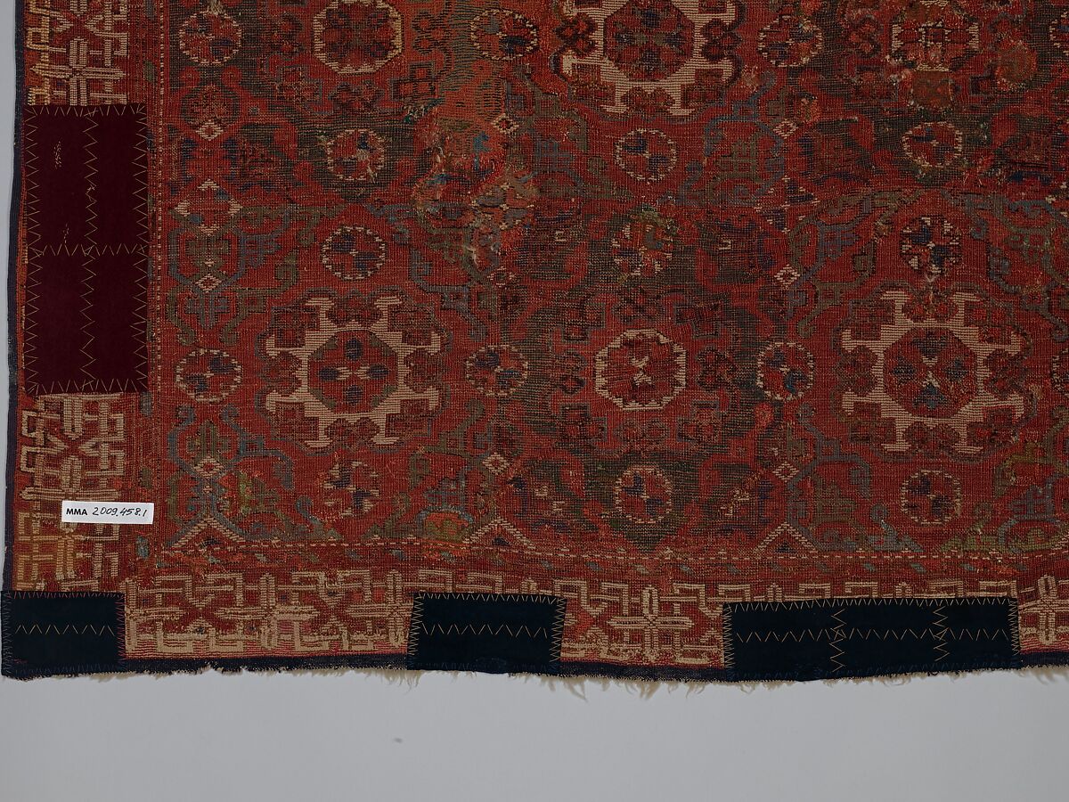 'Holbein' Carpet, Wool; symmetrically (?) knotted pile