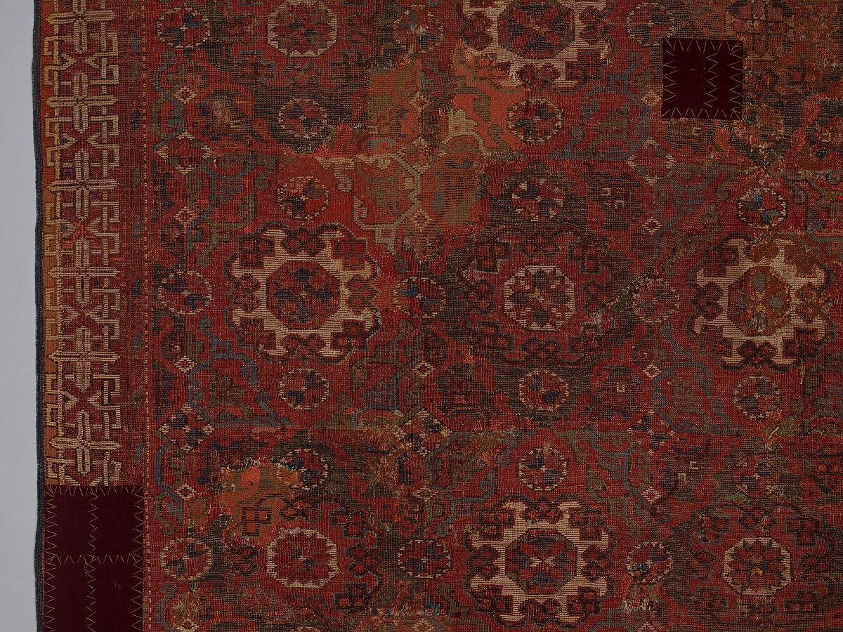 'Holbein' Carpet, Wool; symmetrically (?) knotted pile